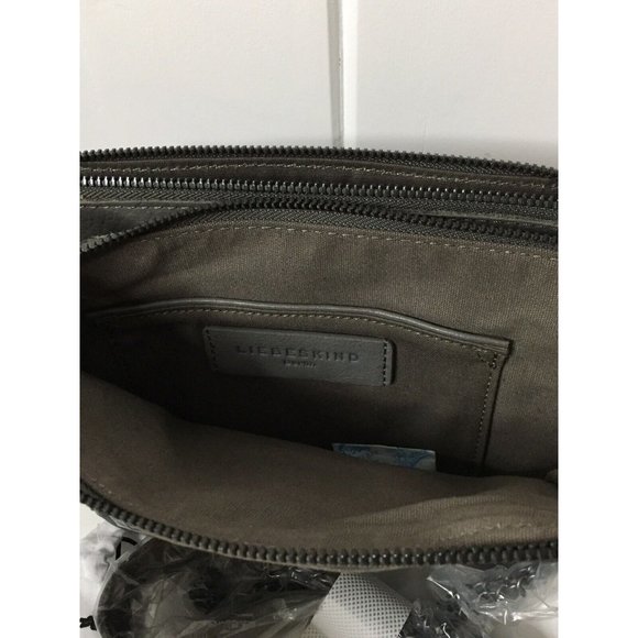 NWT liebeskind berlin small Crossbody handbag Annett Grey Leather Zip Detail - Picture 6 of 9
